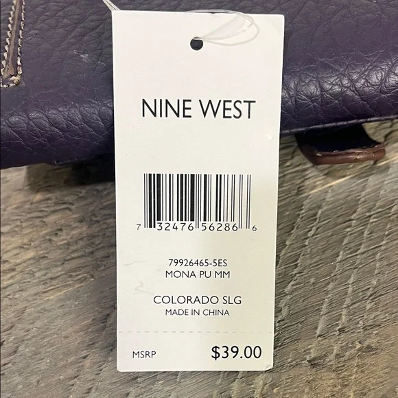 NWT - NINE WEST CHECKBOOK WALLET Colorado SLG - Plum - Picture 9 of 9